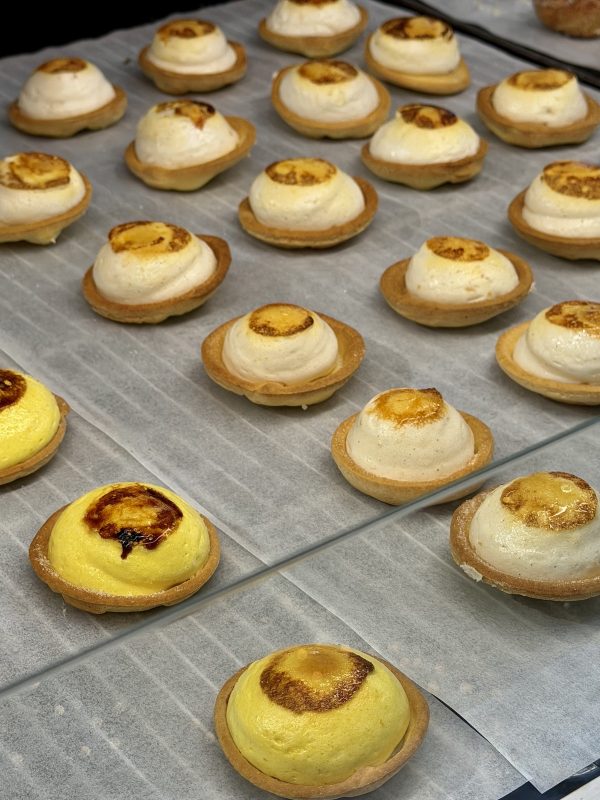 French pastries and desserts at Bordeaux food market